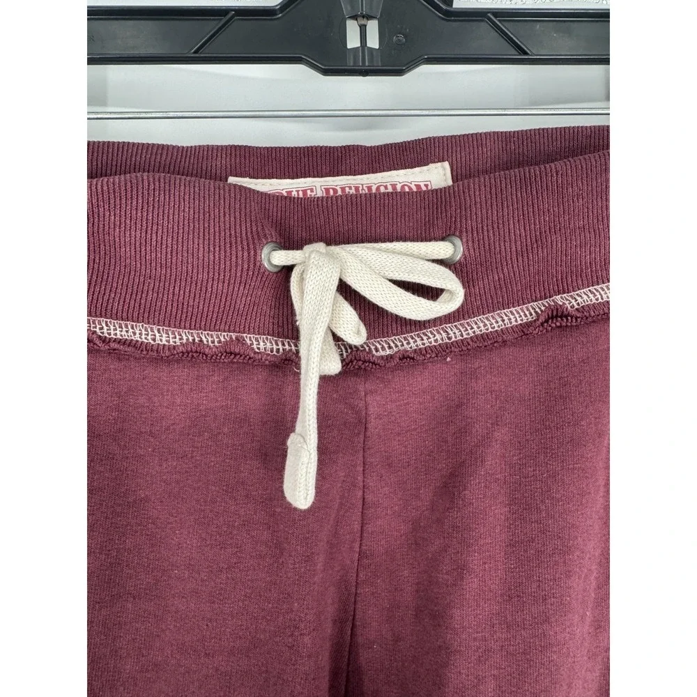 True Religion Baggy Sweatpants Straight Leg Mens 2XL Burgundy Fleece‎ Maroon #56